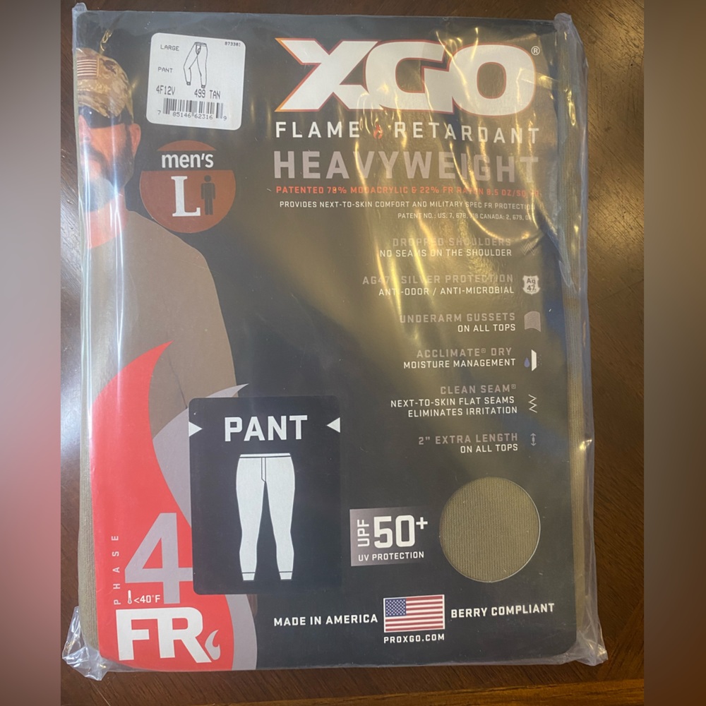 XGO mens phase 4 FR pants, NWT, Tan, Size Large